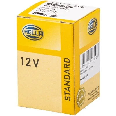 Image de HELLA 8GA 007 997 131 Ampoule, éclairage des instruments 12 1,3 Ampoule sur socle BX8.4d Halogène
