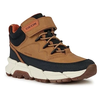 Image de Geox J Flexyper PLUS Bottines à lacets pour enfants, Taille: 40, Dark yellow black Matière synthétique / textile