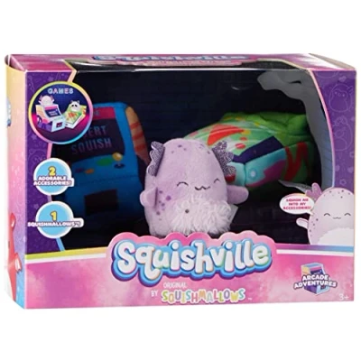 Image de Squishville Set Ensemble Arcade Adventures Peluche et Accessoires de 5,1 cm Jouets pour Enfants, SQM0322, Multicolore