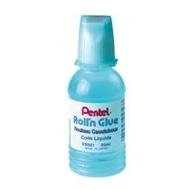 Image de Pentel Inodore Colle liquide rouleau applicateur caoutchouc flacon 55 ml Bleu