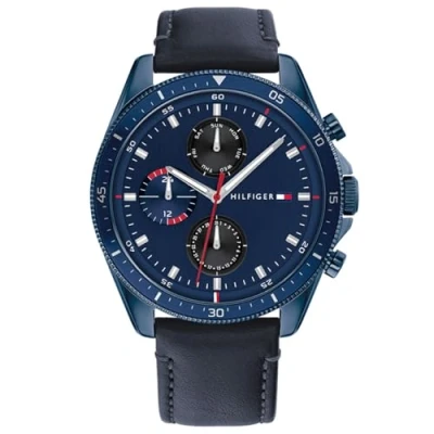 Image de Tommy Hilfiger Montre Analogique Multifunction à Quartz pour homme avec Bracelet en Acier Inoxydable et piel