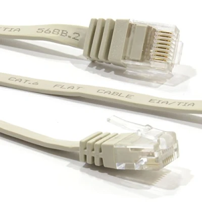 Image de Plat CAT6 Ethernet LAN Patch câble Faible Profil gigabit RJ45 15 m Beige [15 mètre/15m]