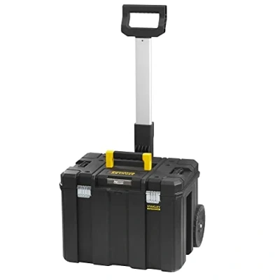 Image de Stanley FMST1 75753 Servante Mobile Tstak/PRO STACK Gamme Fatmax Grand Volume Roues 18Cm Poignée Bi Matière Larges Attaches Métalliques Anticorrosion, Noir