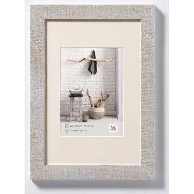 Image de walther design Cadre photo gris clair 20 x 30 cm avec passe partout, en bois Home HO030X