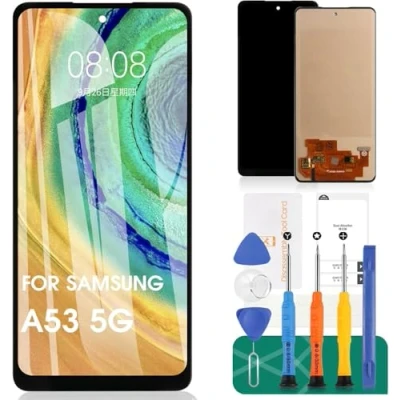 Image de Écran LCD de rechange pour Samsung A53 5G SM A536B, A536B/DS, A536U tactile Digitizer Pièces réparation (noir, sans fonction Figerprint)