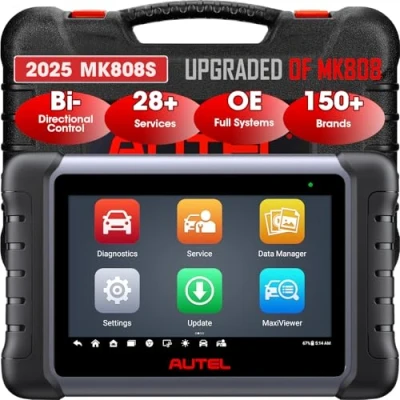 Image de Autel MaxiCOM MK808S Valise Diagnostic Auto: 2024 Mise à jour complète de l&#039;outil bidirectionnel du MK808 MK808BT MX808, Android 11,Test actif, 28+ Service,Diagnostic tous les systèmes,FCA AutoAuth