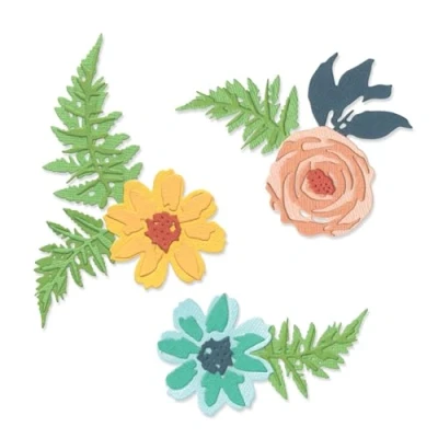 Image de Sizzix Thinlits Matrice de découpe Motif fleurs et fougères Multicolore Taille unique