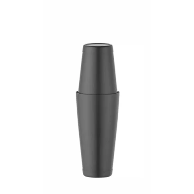 Image de HENDI shaker à cocktail, BarUp, Boston Tin on Tin, utilisation universelle, 2 shakers lestés : 600ml, ø90x(H)140mm et 800ml, ø92x(H)174mm, non lavable au lave vaisselle, acier inoxydable, noir