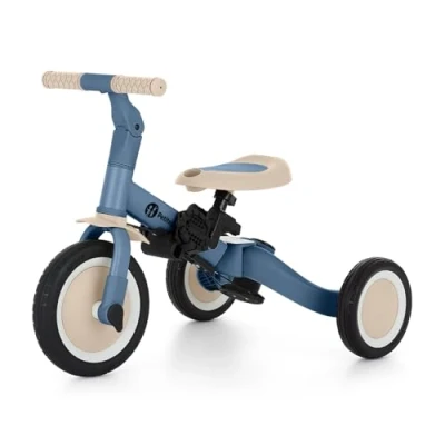Image de Petite&amp;Mars Turbo 5 en 1 Tricycle Évolutif Vélo Bébé Multifonction Réglable, 1,5 à Ans (Bleu océan)