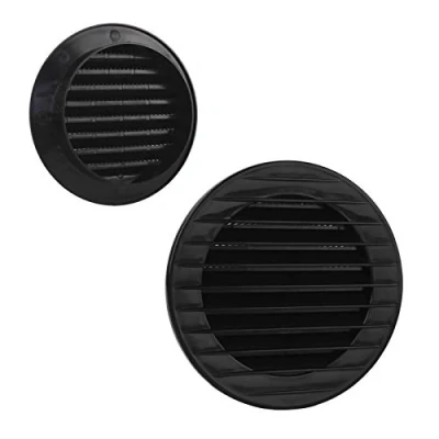 Image de MKK Grille d&#039;aération extérieure Moustiquaire Blanc, Gris, Marron, Anthracite, Rouge Brique, 60, 70, 80, 90, 100, 120, 125, 150 mm Noir Diamètre : 90