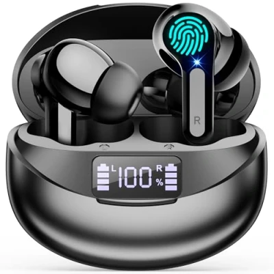 Image de Ecouteurs Bluetooth sans Fil,Bluetooth 5.3 Fil,Ecouteurs Hi FI Son Stéréo,Écouteurs 35H Durée de Lecture CVC Réduction Bruit USB C Casque for iOS Galaxy Xiaomi Oppo Android