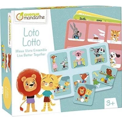 Image de Avenue Mandarine JE526C Une boite éducative de 4 planches + 24 jetons À partir 3 ans LOTO Mieux vivre ensemble