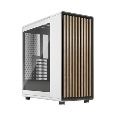Image de Fractal Design North Chalk White Wood Oak Front Mesh Side Panels Two 140mm Aspect PWM Fans Included Intuitive Interior Layout ATX Mid Tower PC Gaming Case