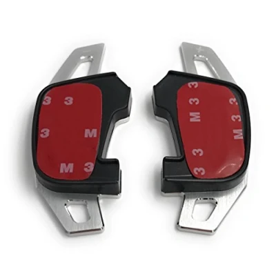 Image de H Customs Bascule Shift Paddle Extension Palettes de Commande Alu Argent compatible avec Golf 7 MK7 seulement GTI R GTD