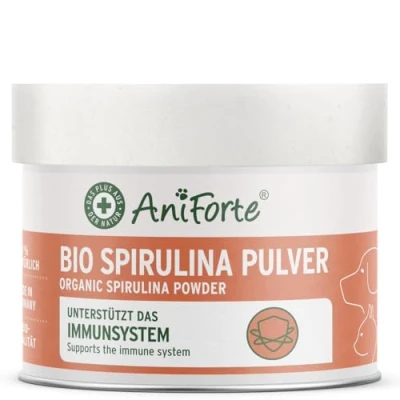 Image de AniForte Bio Spiruline en Poudre pour Chiens et Chats 250g, Micro algues la Peau Le Pelage, système immunitaire processus métaboliques, vitamines, Biologique, testé Laboratoire