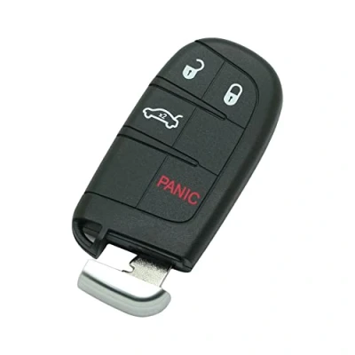 Image de BROVACS Coque de clé rechange + d&#039;urgence vierge non coupée compatible avec Dodge Chrysler 4 boutons Smart Key Entry PG756D