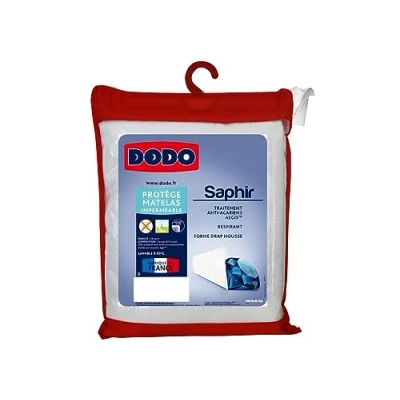 Image de DODO Protège Matelas Imperméable Anti Acariens 140x190 pour lit 2 Personnes Saphir Douceur Coton Lavable en Machine à 95c