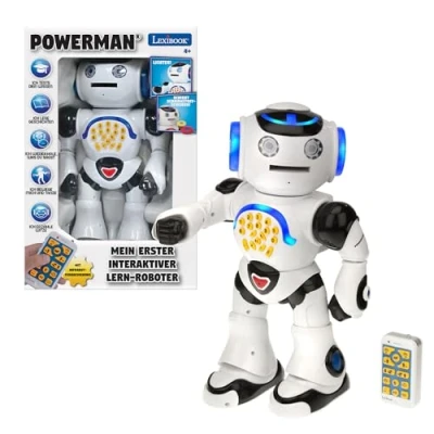 Image de Lexibook Powerman, Robot éducatif interactif pour Jouer et Apprendre en hollandais, Jouet garçons Filles, Danse, Joue de la Musique, Quiz, raconte des Histoires, Lance disques, ROB50NL