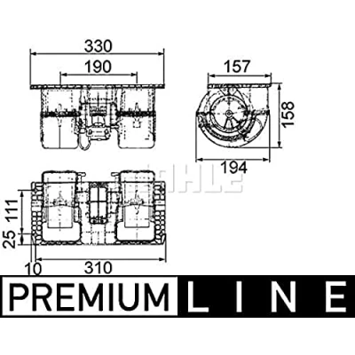 Image de MAHLE ORIGINAL AB 79 000P Pulseur d&#039;Air pour véhicules avec direction à gauche régulateur intégré