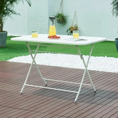 Image de Table de jardin pliante Sande 110 x 70 71 cm blanc