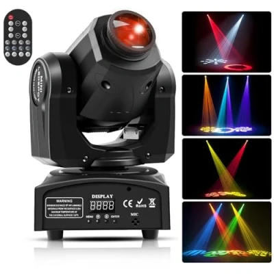 Image de Lyre Led, UKing 50W Tête Mobile avec Télécommande DMX 512 Éclairage à Disco DJ Lumière 8 Gobos Couleurs Sono/Auto/Master Slave/Stroboscope pour Soirée Fête KTV Bar Club
