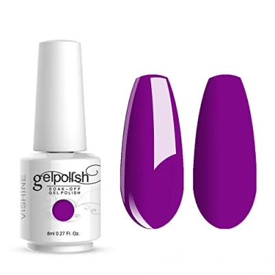 Image de Vishine Vernis à ongles 8ml Semi permanent Soak off UV LED Nail Art Manucure Base Top Coat Prune #1556