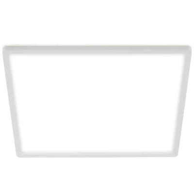 Image de BRILONER Plafonnier LED au design ultra mince en blanc, Luminaire carré 18W avec rétroéclairage indirect, Chambre, Salon, Lampe Cuisine