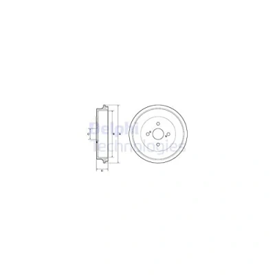Image de DELPHI BF560 Tambours de Frein sans bague ABS, roulement roue, palier 284 TOYOTA: Yaris III 3/5 portes