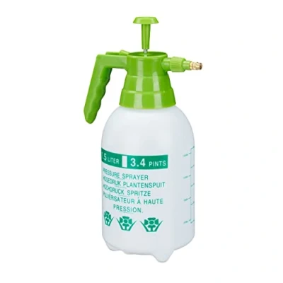 Image de Relaxdays Pulvérisateur 1,5 Litre buse réglable en Laiton pour Plantes Jardin Produits ménagers PE, Blanc/Vert