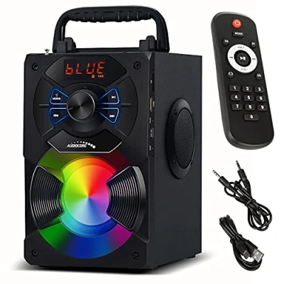 Image de Audiocore AC730 Enceinte Bluetooth Portable sans Fil 11W Puissance de Sortie/Radio/SD/MMC/Aux in/USB/Éclairage/Télécommande/Port Microphone/Poignée Transport/Support téléphone