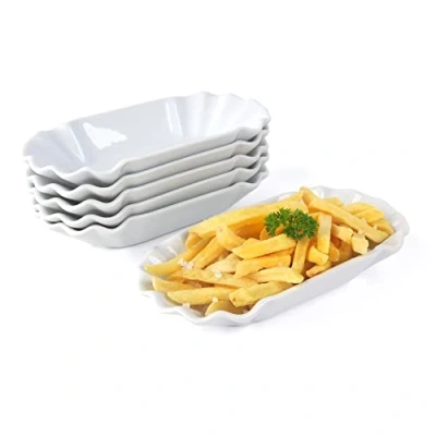 Image de &#039;Holst Porcelaine SL 110 Frites Bol 20 cm Aspect Snack Line, Blanc en Carton, 20,5 x 10,5 3,5