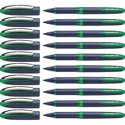 Image de Schneider One Business (Stylos roller, non rétractable,indélébile) Lot de 10, Encre verte
