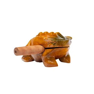 Image de FUZEAU 9936 Grenouille guiro en bois 6 cm avec batte ou mailloche Frotter le dos Obtenir coassement Ambiance nature Dès 4 ans