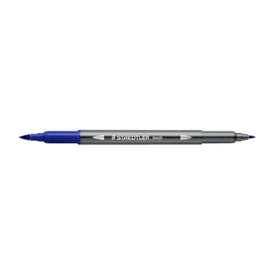Image de STAEDTLER 3001 Feutre de Coloriage Aquarellable Double Pointe Pinceau 1 6 mm et Fine 0,5 0,8 Bleu 3