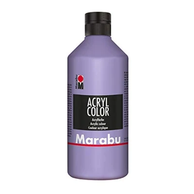 Image de Marabu Acryl Color 12010075007 Peinture acrylique crémeuse à base d&#039;eau, séchage rapide, résistante la lumière, imperméable, appliquer avec pinceau et éponge sur toile, papier bois 500 ml