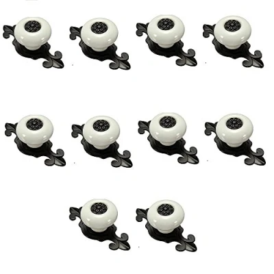 Image de Scha¶nes Leben* 10 Pcs Poignees et boutons de tiroir, Poignee porte ceramique (Blanc avec noir)