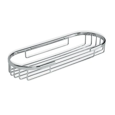 Image de TATAY Panier Ovale Krom, Petite Taille, Design Fonctionnel, à Ouverture Frontale, fabriqué en Laiton chromé et Acier INOX.