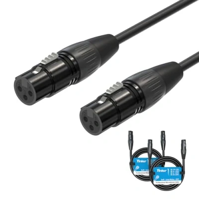 Image de Yinker Lot de 2 câbles microphone XLR femelle vers 1,5 m