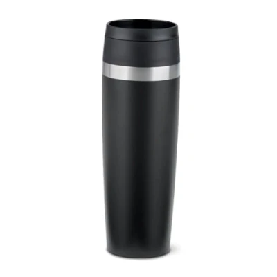 Image de Emsa N2023550 Travel Mug Classic 0,5 l, bouchon à vis confortable, en acier inoxydable, 6 h chaud et froid 12 h, 100% étanche, ouverture 360, noir