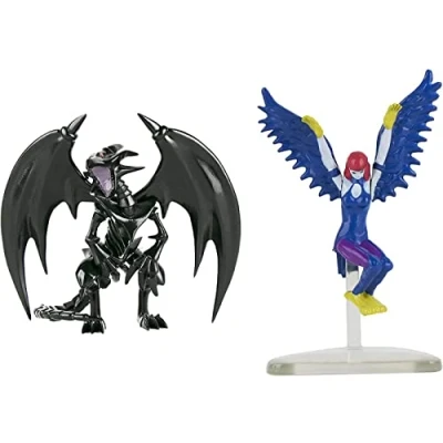 Image de Super Impulse 5502C YU Gi Oh Figurines articulées très détaillées de 9,5 cm Comprenant Une Femme harpie et Un Dragon Noir aux Yeux Rouges