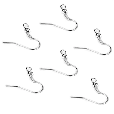 Image de MagiDeal 100pcs Crochets pour Boucles d&#039;oreilles Accessoires DIY d&#039;argent
