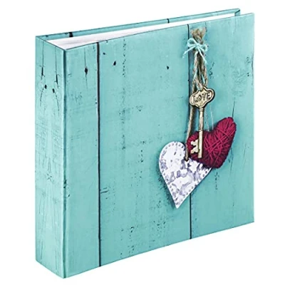Image de Hama album photo traditionnel &quot;Rustico&quot; (album mémo, de 22,5 x cm, 100 pages blanches, 200 photos au format 10x15, idéal pour le scrapbooking, insertion des photos) Love Key