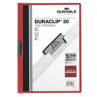 Image de Durable 220003 Duraclip 30 Chemise à Clip A4 Rouge