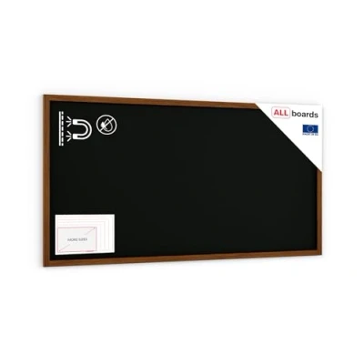 Image de ALLboards Tableau à Craie Noir Magnétique avec Cadre en Bois Laqué 200x100cm, pour Ecrire