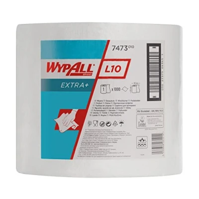 Image de Essuyeurs WYPALL* L10 EXTRA+ bobine 7473 1 de 000 formats blancs à pli