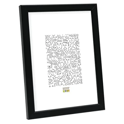 Image de Deknudt Frames S41JL2 Cadre Photo Bois Fin Noir 20 x 28 cm