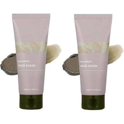 Image de 2 Pcs Relief Mud Mask Deep Cleansing &amp; Hydrating, Recovery Mask, Korean Clay Face for Pores, Oil Control Moisturizing, Gentle Facial All Skin Types