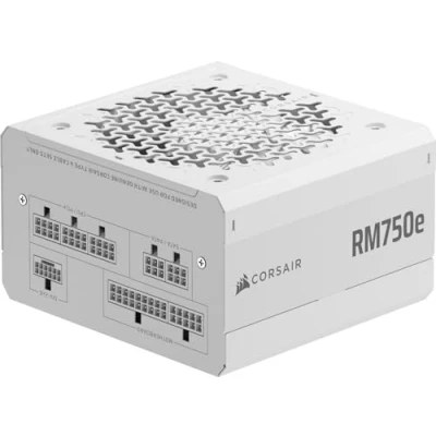 Image de CORSAIR RM750e (2025) Alimentation ATX Entièrement Modulaire à Faible Bruit avec Câble 12V 2x6 Compatible 3.1 et PCIe 5.1, Efficacité Cybenetics Gold, Condensateurs Résistants 105C Blanc