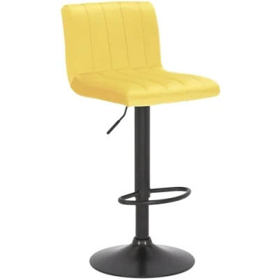 Image de CLP Tabouret De Bar Jamie en Velours I Chaise Haute Bistrot avec Repose Pieds Hauteur Réglable Pivotant, Couleur:Jaune