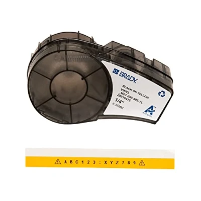 Image de Brady 139745 Noir, Jaune Imprimante d&#039;étiquette adhésive Étiquettes à imprimer (Noir, Jaune, adhésive, Acrylique, Vinyle, Transfert thermique, Permanent, Mat)